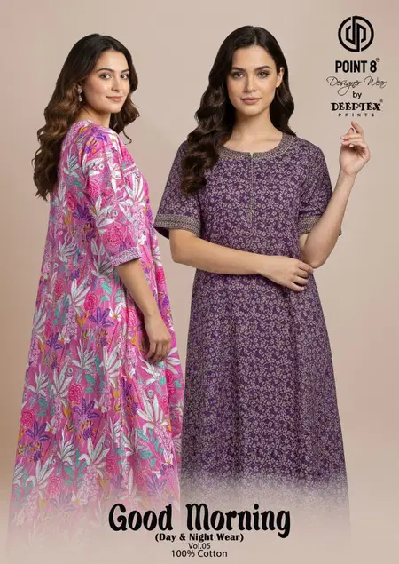 Good Morning Vol 5 By Deeptex Cotton Printed Nighty Wholesalers In Surat